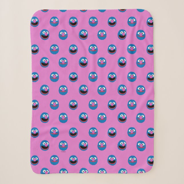 Couverture Sherpa Motif de face de Grover rose (Devant)
