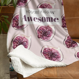 Couverture Sherpa Motif de Fig violet moderne & Vous êtes Figgin' Aw
