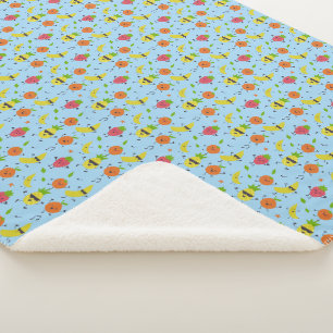 Couverture Sherpa Motif de fruit dansant mignon pour bébé et enfants