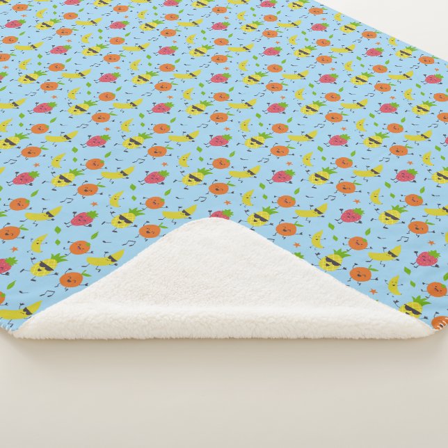 Couverture Sherpa Motif de fruit dansant mignon pour bébé et enfants (3/4)