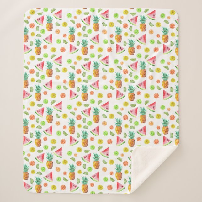 Couverture Sherpa Motif de fruit glacé d'aquarelle (Devant)