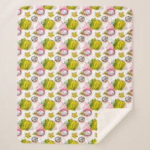 Couverture Sherpa Motif de fruit texturisé par carte blanche