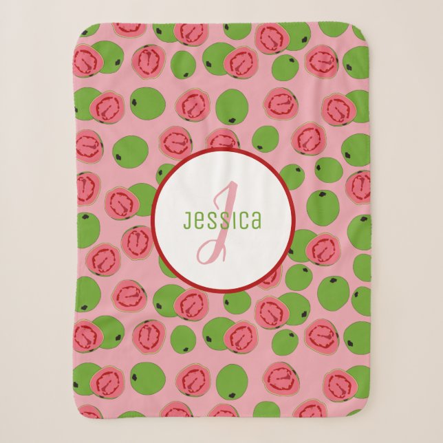 Couverture Sherpa Motif de fruits de goyave customisé Sherpa Blanket (Devant)