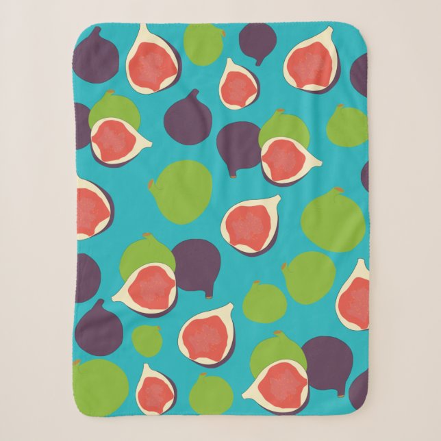 Couverture Sherpa Motif de fruits d'été à la fibre méditerranéenne (Devant)