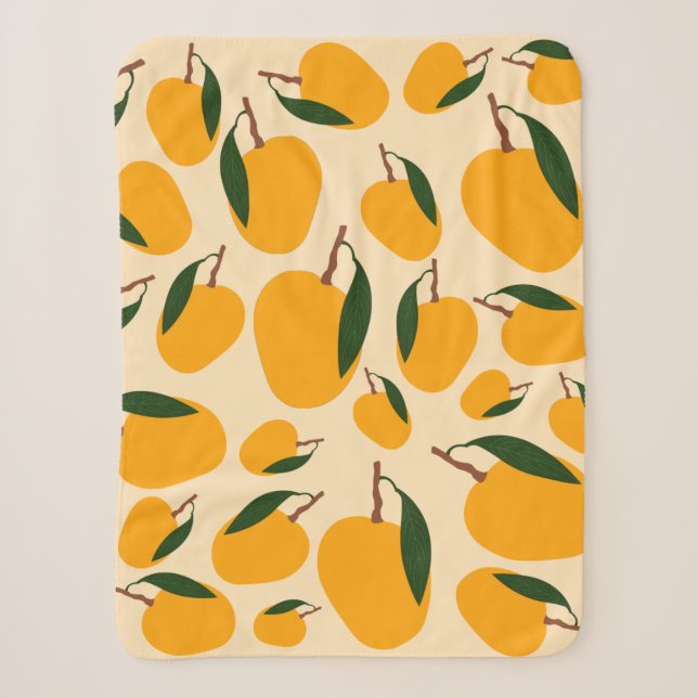 Couverture Sherpa Motif de fruits d'été Mango (Devant)