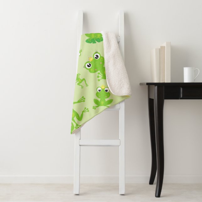 Couverture Sherpa Motif de grenouille, Grenouilles mignonnes, Grenou (En situation)
