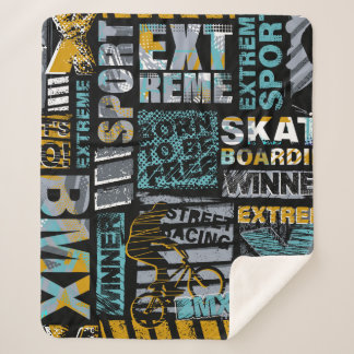 Couverture Sherpa motif de grunge sans soudure Abstrait. Mode de sty