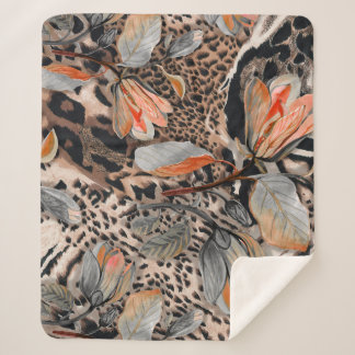 Couverture Sherpa Motif de la peau animale africaine sauvage