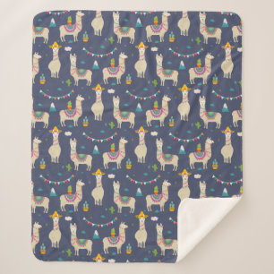 Couverture Sherpa Motif de lama de célébration