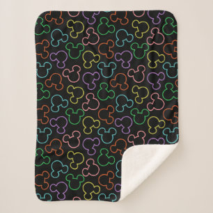 Couverture Sherpa Motif de lancer d'icône de Mickey Mouse néon