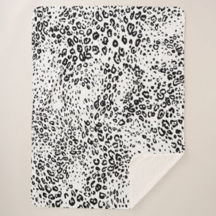 Couverture Sherpa Motif de léopard de neige