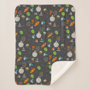 Couverture Sherpa Motif de l'espace