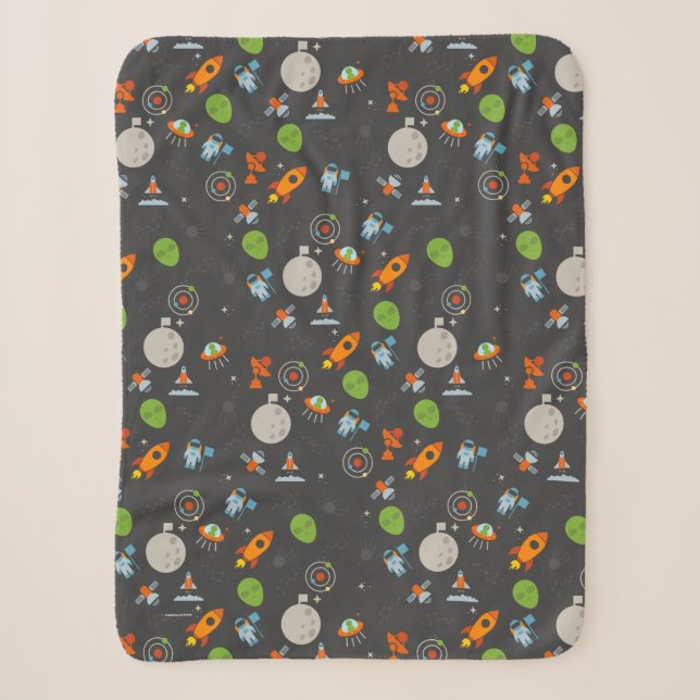 Couverture Sherpa Motif de l'espace (Devant)