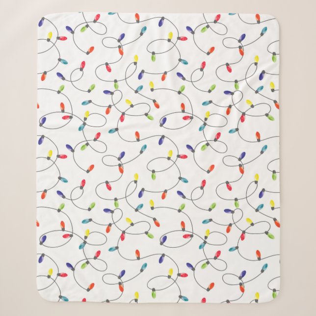 Couverture Sherpa Motif de lumières de Noël (Devant)