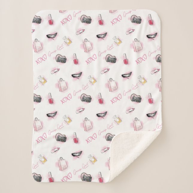 Couverture Sherpa Motif de maquillage pour filles Gossip (Devant)