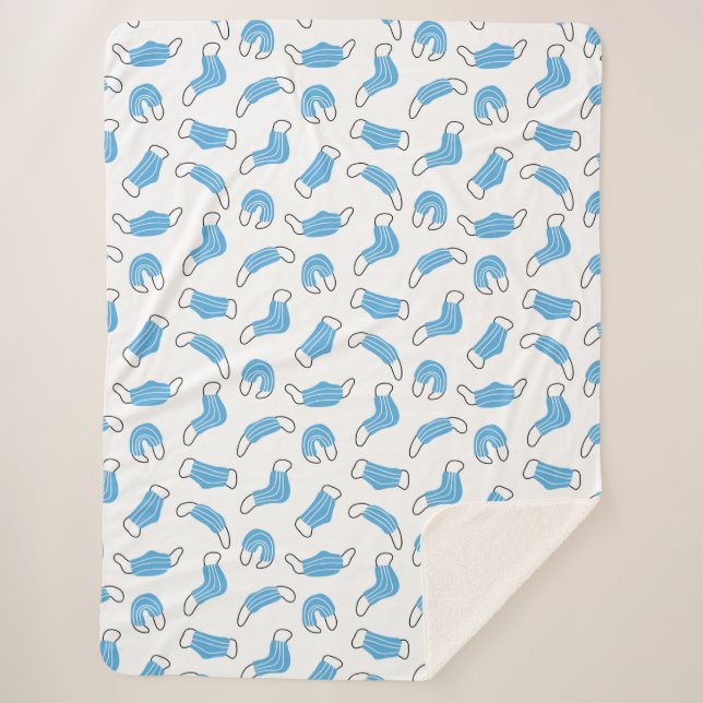 Couverture Sherpa motif de masque Médicale (Devant)