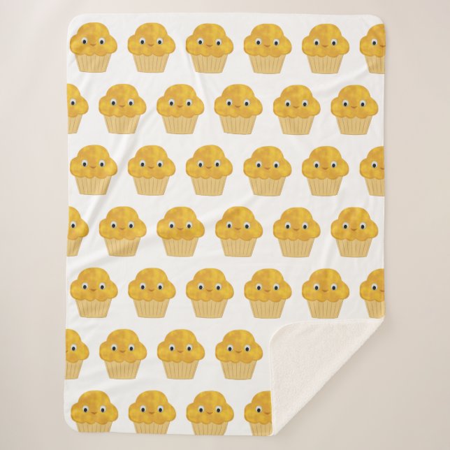 Couverture Sherpa Motif de Muffin de Maïs Carton mignon (Devant)