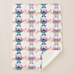 Couverture Sherpa Motif de Noël Stitch & Angel