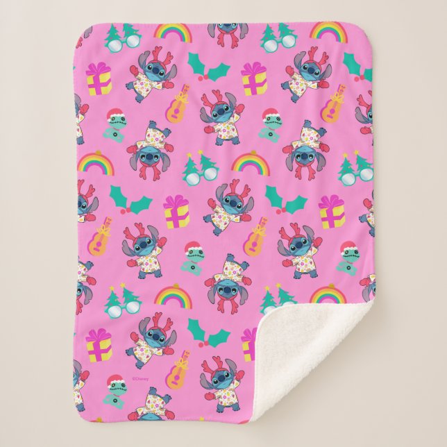 Couverture Sherpa Motif de Noël Stitch & Scrump (Devant)
