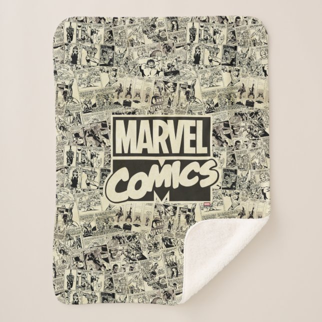 Couverture Sherpa Motif de pages de bandes dessinées Marvel (Devant)