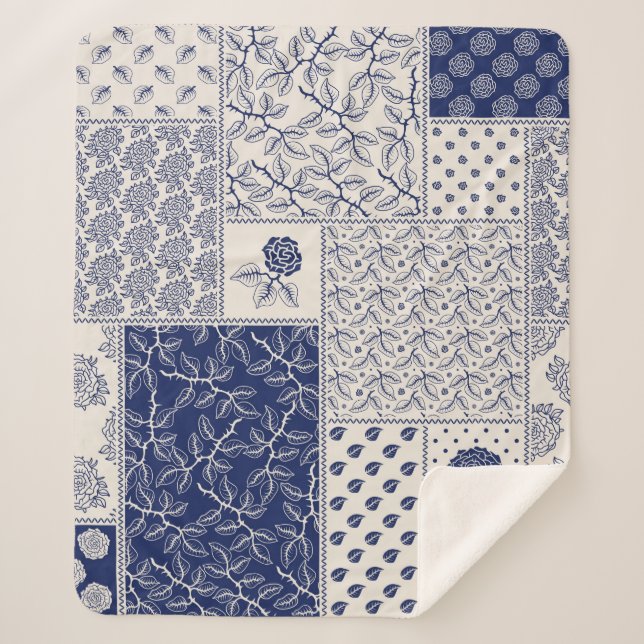 Couverture Sherpa motif de patchwork Abstrait transparent et délicat (Devant)