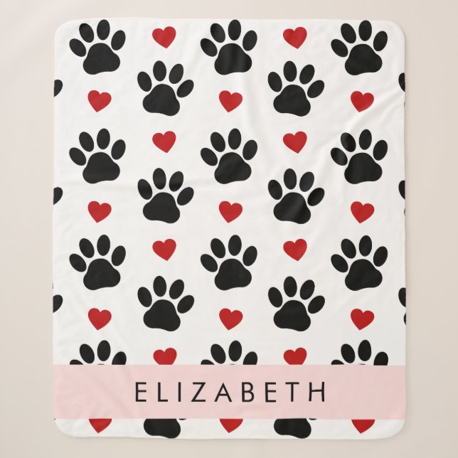 Couverture Sherpa Motif De Pâtes, Pâtes Noires, Coeurs Rouges, Votre (Devant)
