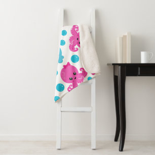 Couverture Sherpa Motif de poulpe, poulpe mignonne, Animaux de mer
