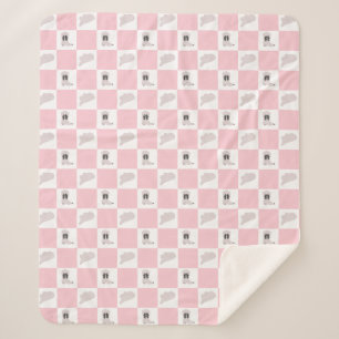 Couverture Sherpa Motif de rodéo rose moderne À damiers fille