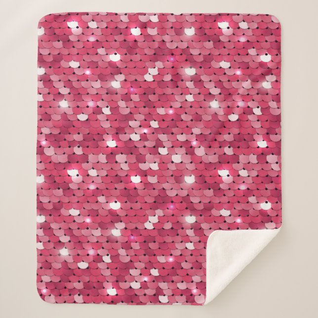 Couverture Sherpa Motif de séquence rose parties scintillant (Devant)