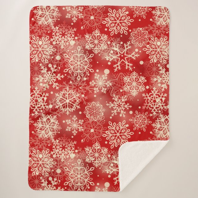 Couverture Sherpa Motif de snowflakes (Devant)