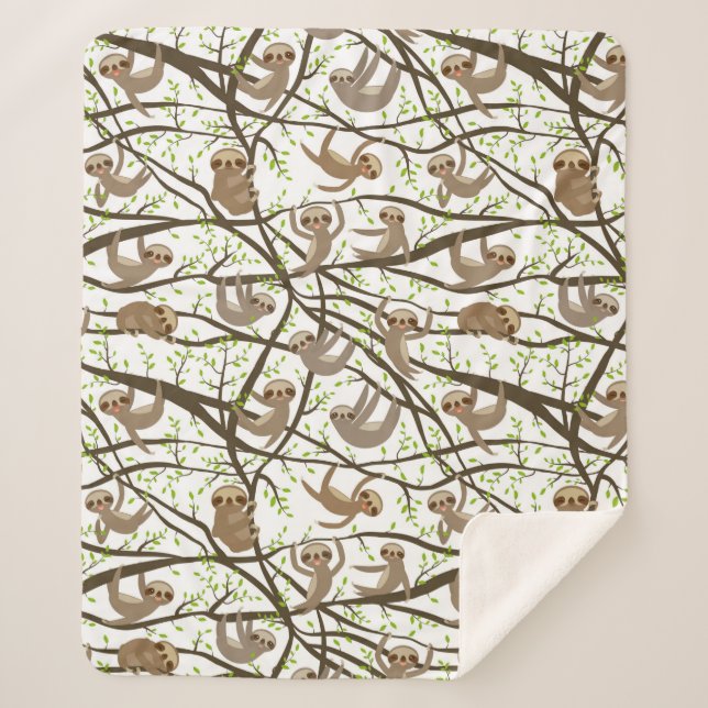 Couverture Sherpa Motif de sourire de paresse (Devant)