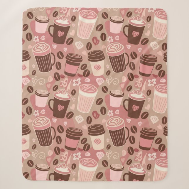Couverture Sherpa Motif de tasse à café cosy (5) (Devant)