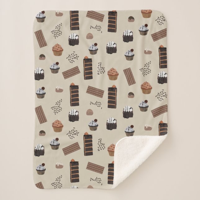 Couverture Sherpa Motif de thème chocolat (Devant)