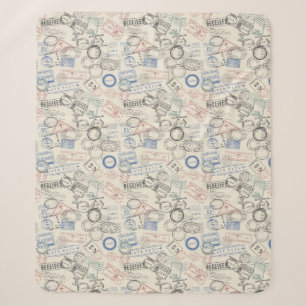 Couverture Sherpa Motif de timbres-poste du monde