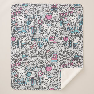Couverture Sherpa Motif dentaire de bande dessinée