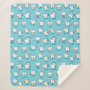 Couverture Sherpa Motif dentaire mignon