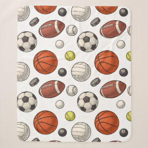 Couverture Sherpa Motif d'équipements sportifs