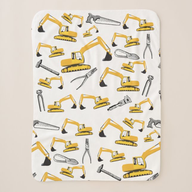 Couverture Sherpa Motif des camions et des outils de construction de (Devant)