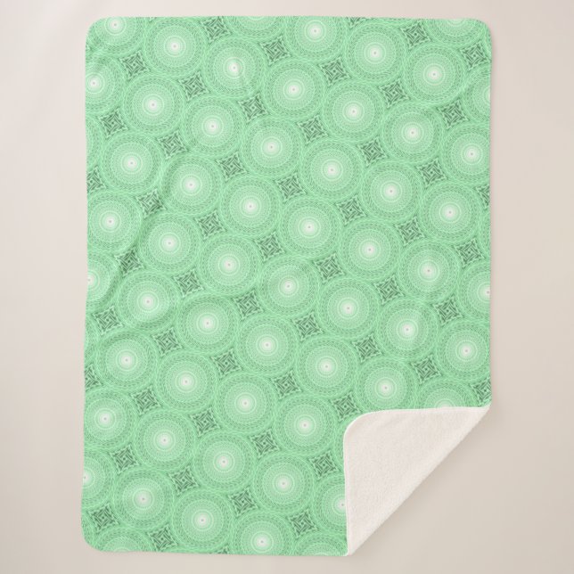 Couverture Sherpa Motif des cercles verts de printemps (Devant)
