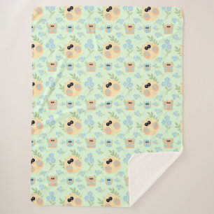 Couverture Sherpa motif des hiboux