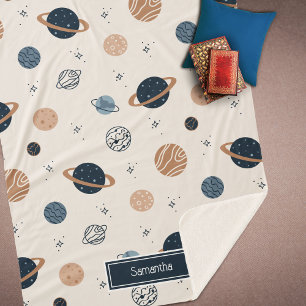 Couverture Sherpa Motif d'esquisse Planètes système solaire