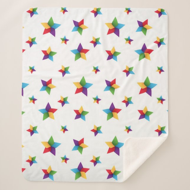 Couverture Sherpa Motif d'étoiles (Devant)