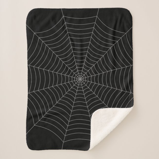 Couverture Sherpa Motif d'Halloween gris noir (Devant)