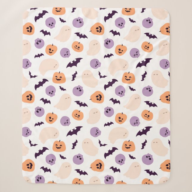 Couverture Sherpa Motif d'Halloween pour enfants amusants (Devant)