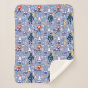 Couverture Sherpa Motif d'hiver Black Widow & Black Panther