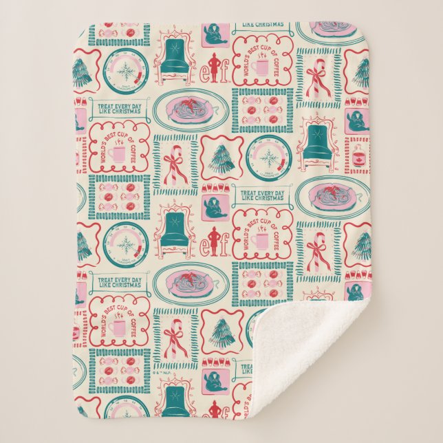 Couverture Sherpa Motif d'icône Elf Holiday (Devant)