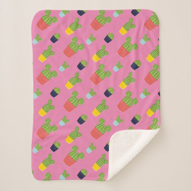 Couverture Sherpa Motif d'icône Mickey Mouse Cactus (Devant)