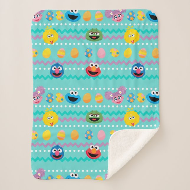Couverture Sherpa Motif d'oeufs de Pâques de la rue Sesame (Devant)