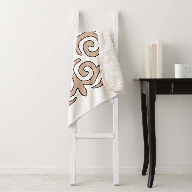 Couverture Sherpa Motif d'ornement kazakh (En situation)