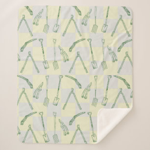 Couverture Sherpa Motif d'outils de jardinage